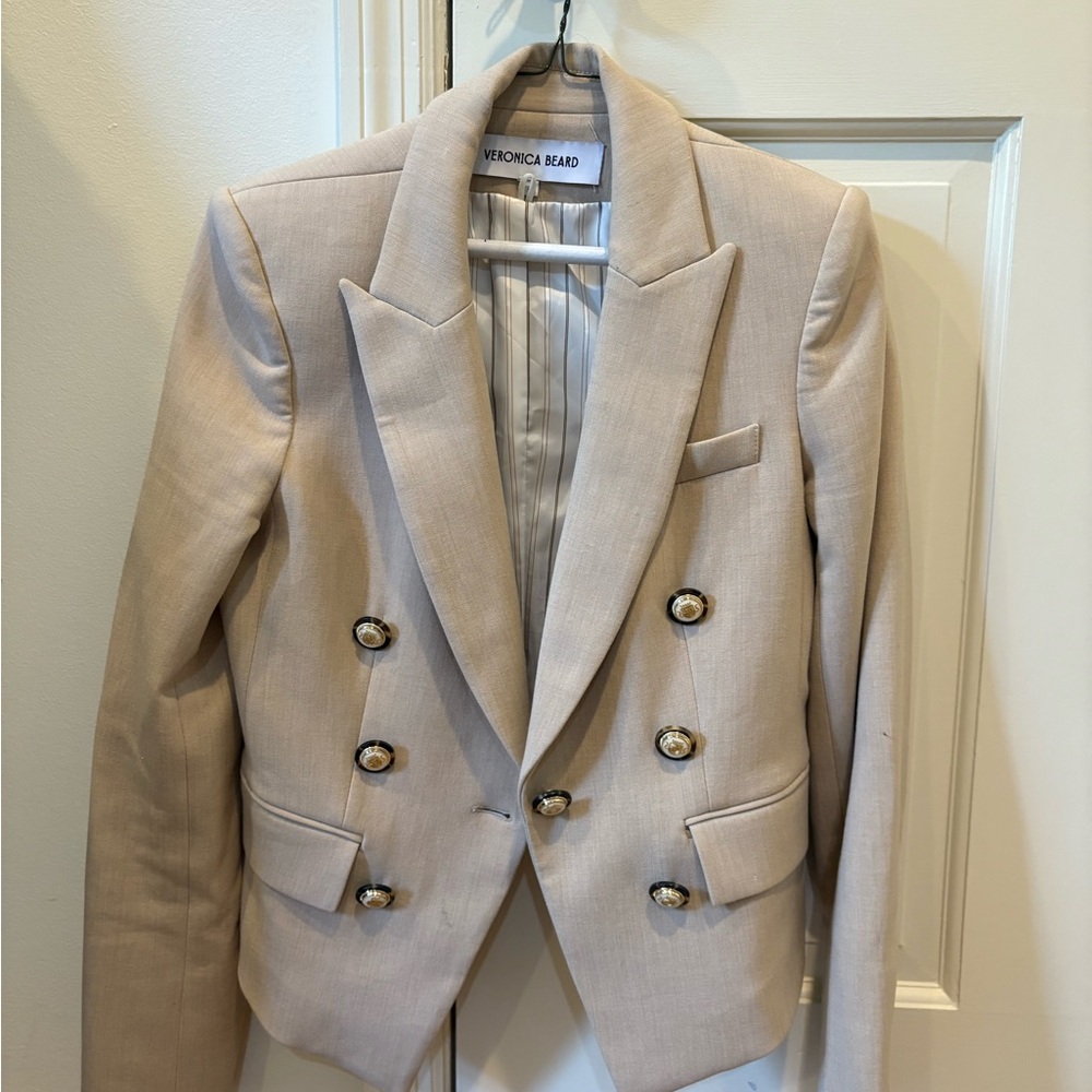 Veronica Beard Beige Blazer with Metallic Accents